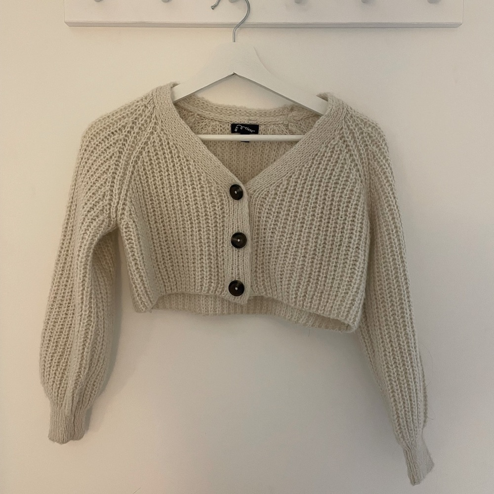 target cropped button up sweater